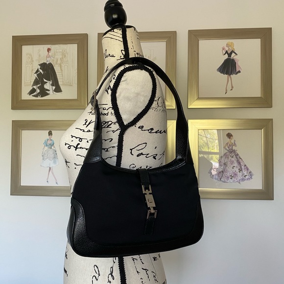 ✨SOLD!✨SALE✨Gucci Jackie O RARE! Leather Nylon Bag - Picture 2 of 16